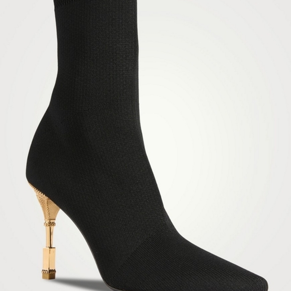 NWT BALMAIN Moneta Stretch Knit Ankle Boots - Size EU 38.5 (US 8.5) - Picture 9 of 10